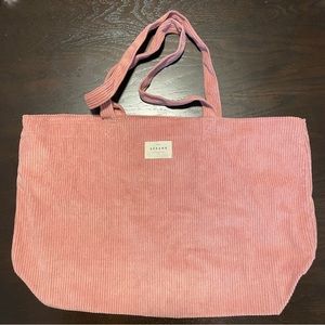 Sezane Pink Velvet Tote Bag